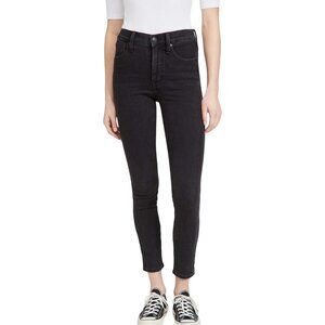 NWT Madewell 10" High-Rise Skinny Jeans W26T Black Denim With Magic Pockets